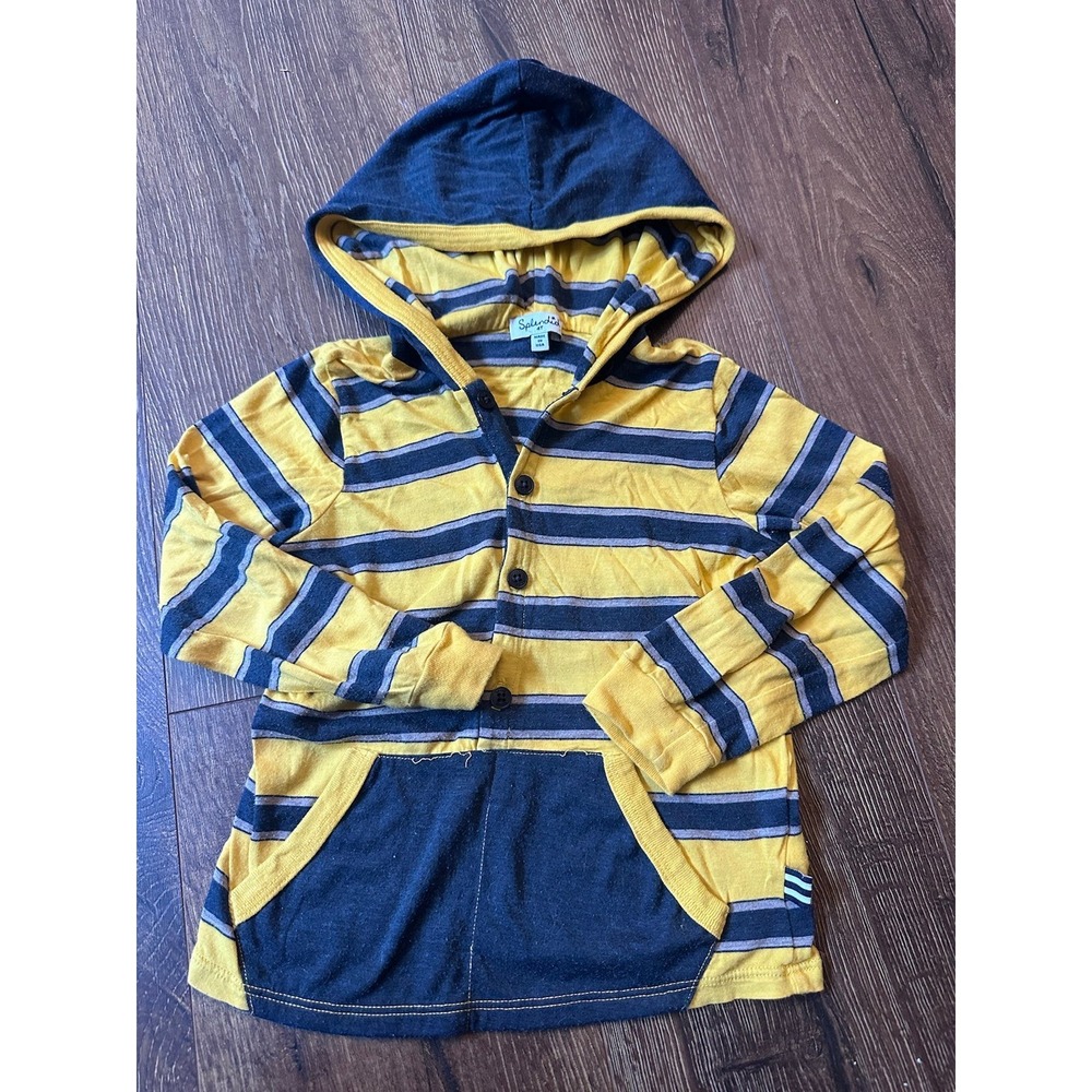 Splendid yellow navy stripe hoodie 4T fall